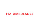 Opschrift  112  AMBULANCE  8 cm  achterdeuren 