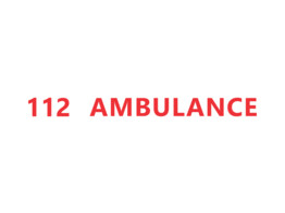 Inscription  112  AMBULANCE  9 cm  portes arriere 