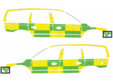 Striping Volvo XC70 2008-2016 Battenburg Green/Yellow/White  left   right  AZ Sint-Elisabeth 1-NVF-9