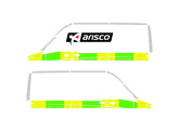 Striping Mercedes Sprinter 2013 L2H2 - Half Battenburg T11500 Vert/Jaune/Blanc KIT  gauche   droite 