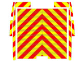 Striping Mercedes Sprinter 313CDI Volet Roulant - Chevrons V8000 Rouge/Jaune 10 cm