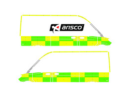 Striping Mercedes Sprinter 2019 L2H2 - Battenburg Avery Prismatic T11500 Green/Yellow/White KIT  lef