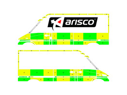 Striping Mercedes Sprinter  2000-2006  L2H2 - Battenburg T11500 Green/Yellow/White  left   right  1