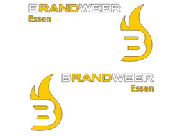 Logo 2 colors - HVZ Brandweer Rand Kappelen/Essen 78x36  Yellow/White 