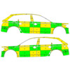 Striping Audi A6 Avant Allroad 2011-2018 MUG Battenburg Green/Yellow/White  left   right 