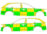 Striping Audi A6 Avant Allroad 2011-2018 MUG Battenburg Green/Yellow/White  left   right 