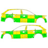 Striping Audi A6 Avant Allroad 2011-2018 MUG Battenburg Green/Yellow/White  left   right 