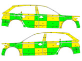 Striping Audi A6 Avant Allroad 2011-2018 MUG Battenburg Green/Yellow/White  left   right 