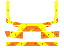 Striping Audi A6 Avant Allroad 2011-2018 MUG Chevrons Orange/Jaune