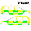 Striping Volvo XC90 2013 - Battenburg T7500 Geel/Groen/Wit  links   rechts  - MUG UZA