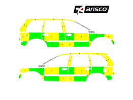 Striping Volvo XC90 2013 - Battenburg T7500 Geel/Groen/Wit  links   rechts  - MUG UZA