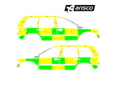 Striping Volvo XC90 2013 - Battenburg T7500 Jaune/Vert/Blanc  gauche   droite  - MUG UZA