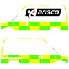 Striping Chevrolet Express 2003- Battenburg T11500 Grun/Gelb/Wei  KIT  links   rechts  1 Schiebetur