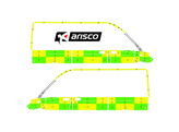 Striping Mercedes Sprinter 2018 L2H2 - Battenburg T11500 Green/Yellow/White  left   right  2 sliding