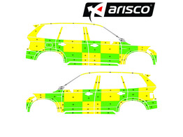 Striping Volvo XC90 2020 - Battenburg T11500 Groen/Geel/Wit  links   rechts    ST6 lateraal - SMUR CHU Dinant