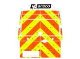 Striping Volkswagen Crafter 2017 H3 - Chevrons Avery Prismatic Oranje/Geel 20 cm 2 achterdeuren 270  zonder ruiten