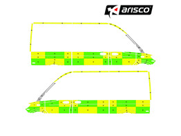 Striping Mercedes Sprinter 2018 L2H2 - Battenburg T11500 Green/Yellow/White  left   right  2 sliding