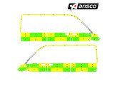 Striping Mercedes Sprinter 2018 L2H2 - Battenburg T11500 Green/Yellow/White  left   right  2 sliding