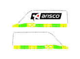 Striping Mercedes Sprinter 2008 L2H2 - Half Battenburg T11500 Yellow/Green/White  left   right  2 sl