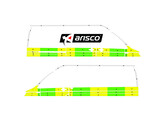 Striping Volkswagen Transporter T6 2019 L2H2 - Half Battenburg T11500 Vert/Jaune/Blanc KIT  gauche  