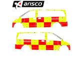 Striping Mercedes Vito 2016 A2 - Battenburg T11500 Rood/Geel/Wit  links   rechts  - 2 schuifdeuren - HVZ Zuid-Oost