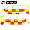 Striping Mercedes Vito -2016 A2 - Battenburg T11500 Rouge/Jaune/Blanc  gauche   droite  - 1 porte co