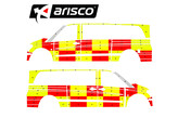 Striping Mercedes Vito -2016 A2 - Battenburg T11500 Rouge/Jaune/Blanc  gauche   droite  - 1 porte co