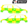 Striping Volvo XC90 2016 - Battenburg T11500 Green/Yellow/White KIT  left   right  ButtonBlast rear