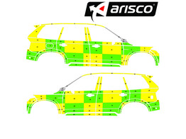 Striping Volvo XC90 2016 - Battenburg T11500 Grun/Gelb/Wei  KIT  links   rechts  ButtonBlast hinten