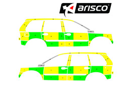 Striping Volvo XC90 2008 - Battenburg T7500 Yellow/Green/White  left   right  - SMUR SAPG Gilly