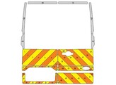 Striping Ford Transit Custom 2019 H2 - Half Chevrons  under windows  T11500 Orange/Yellow/White 10 c