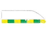 Striping Renault Trafic/Opel Vivaro 2010-2015 L2H1 - Half Battenburg Vert/Jaune/Blanc KIT  gauche  