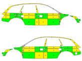 Striping Audi A6 Avant Allroad 2011-2018 SMUR Battenburg Vert/Jaune/Blanc  gauche   droite  SXG-943