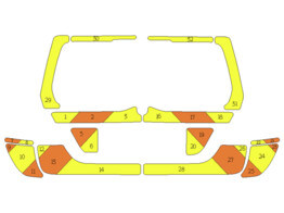 Striping Volvo XC70 2008-2016 Chevrons Oranje/Geel 15 cm NIVELLES