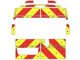 Striping Peugeot Boxer/Fiat Ducato/Citroen Jumper 2014-Chevrons Avery Prismatic T7500 Red/Yellow 20