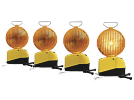 Set van 4 Star Flash Led 627A Amber  oplaadstation