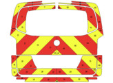 Striping Merc. Vito H1 tailgate glazed rear chevrons red/yellow 20cm