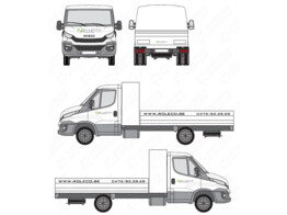 Full color logo  vinyl  - RolEco 51x120 cm  Iveco Daily avec zone de chargement ouverte 