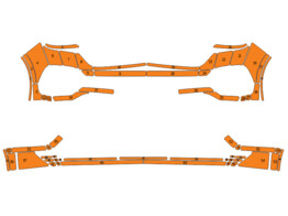 Arisco Bumpers VW Transporter T6.1 2019 2021 Oranje met kofferklep spatlap