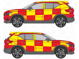 Striping Volvo XC40 2021- Battenburg Rood/Geel/Wit KIT  links   rechts 