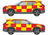 Striping Volvo XC40 2021- Battenburg Red/Yellow/White KIT  left   right 