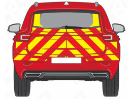 Striping Volvo XC40 2021- Chevrons Rood/Geel 10 cm