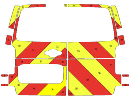 Citroen Jumpy/Opel Vivaro H1 2019- Rear chevrons 20 cm Red/Yellow