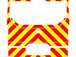 Striping Ford Transit Custom 2019 H1 - Chevrons T7500 Red/Yellow tailgate   Outline T11500 White 10