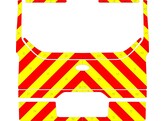 Striping Ford Transit Custom 2019 H1 - Chevrons T7500 Red/Yellow tailgate   Outline T11500 White 10