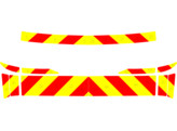 Striping Land Rover Discovery Sport - Chevrons T7500 Rouge/Jaune 10 cm Classe III - Couvercle de cof
