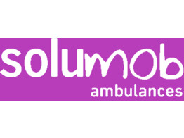 Logo 1 kleur - Solumob Ambulances 75x25cm  Wit 