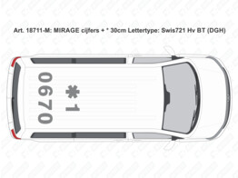 Mirage Roof Number Politie 2 lijnen