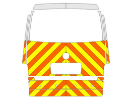 Striping Volkswagen Transporter T5 2014 Box Body - Full Rear Chevrons T11500 Orange/Yellow/White 10