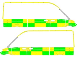 Striping Mercedes Sprinter 2018 L2H2 - Battenburg T11500 Vert/Jaune/Blanc  gauche   droite  2 portes